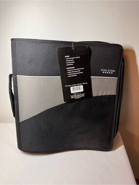 Five Star Black & Gray Zippered Binder Bag. NWT